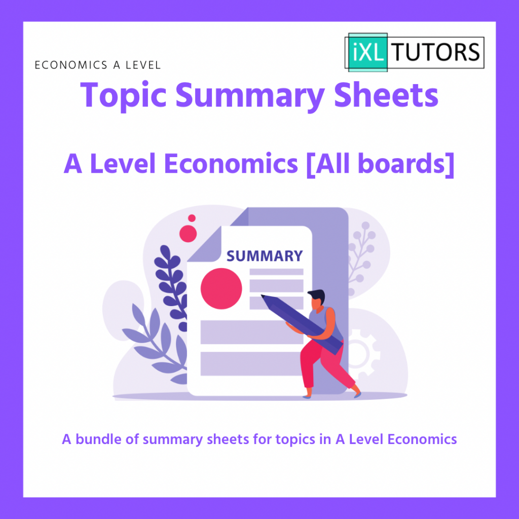 Summary sheet bundle A Level Economics iXL Tutors